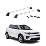 Barres de toit transversales pour Ssangyong Tivoli 2015-2023 Aluminium Gris ABE