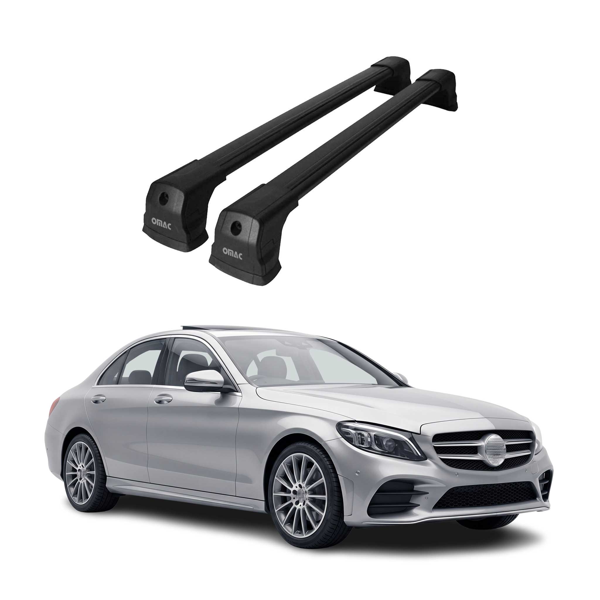 Barres de toit transversales pour Mercedes Classe E W213 2017-2020 Pre-FL noir