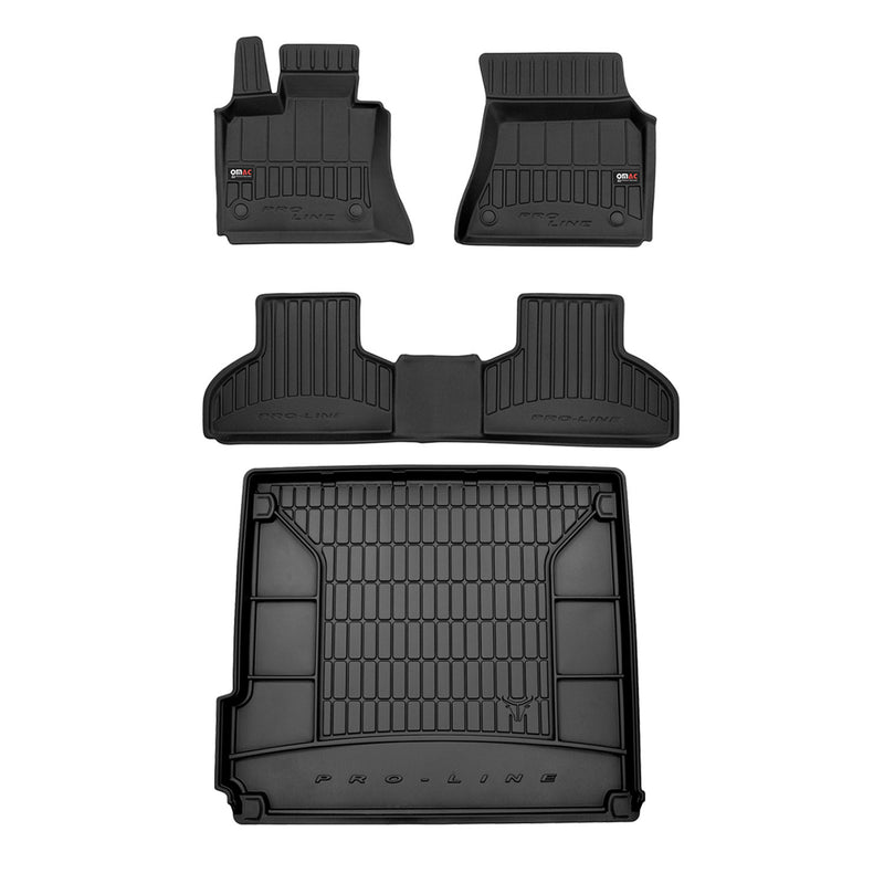 OMAC Kit Tapis de sol et coffre pour BMW X5 F15 F85 2013-2018 Premium Noir