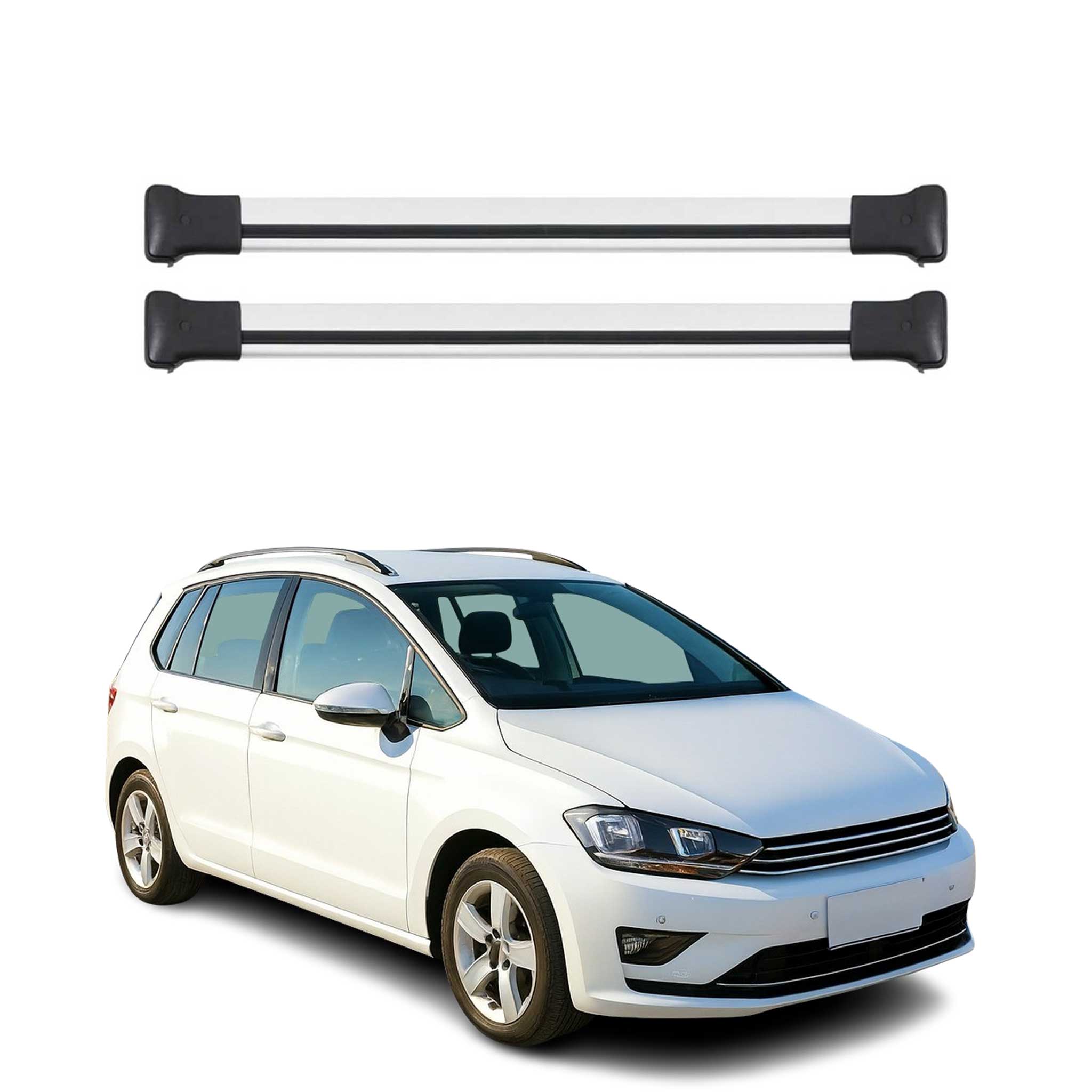 Barres de toit transversales pour VW Golf Variant 2012-2019 Aluminium Gris
