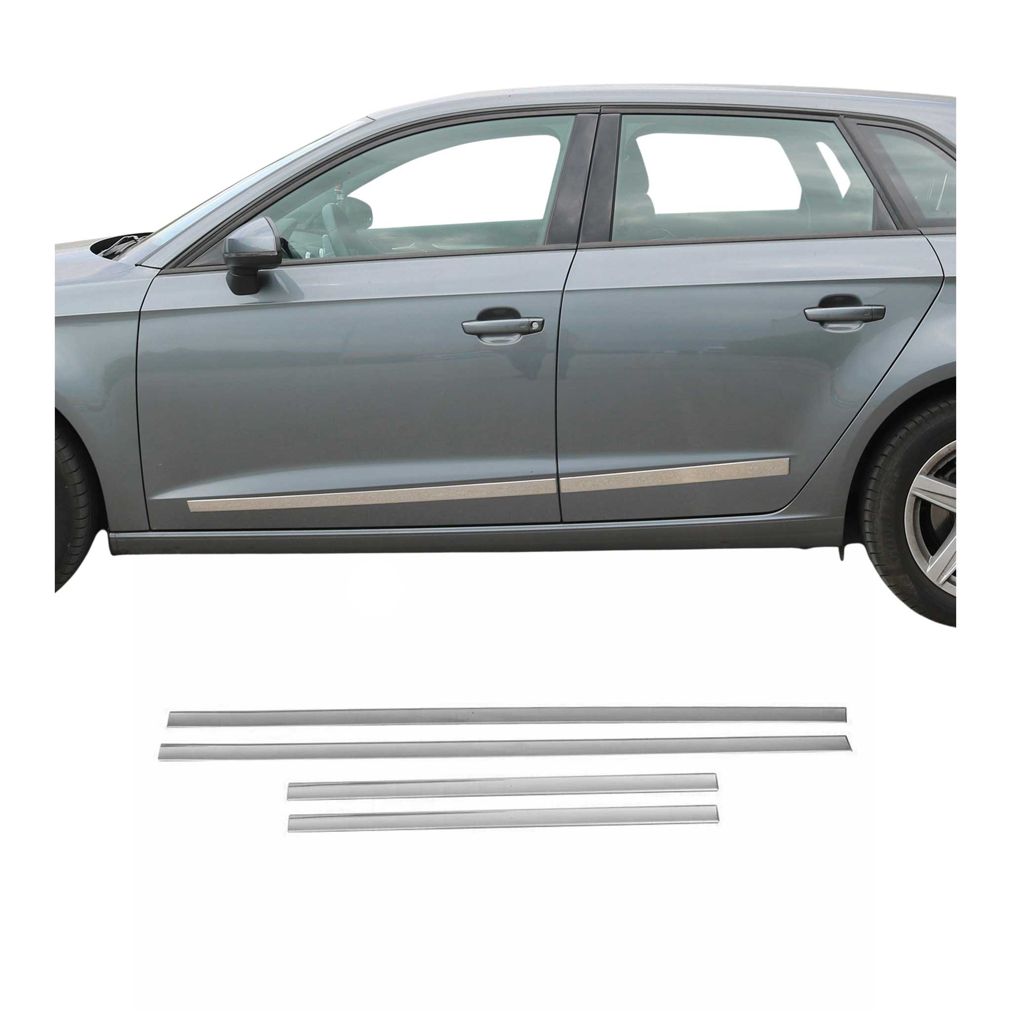 Baguette protection latérale de porte pour VW Touran 2015-2025 inox Chromé 4x