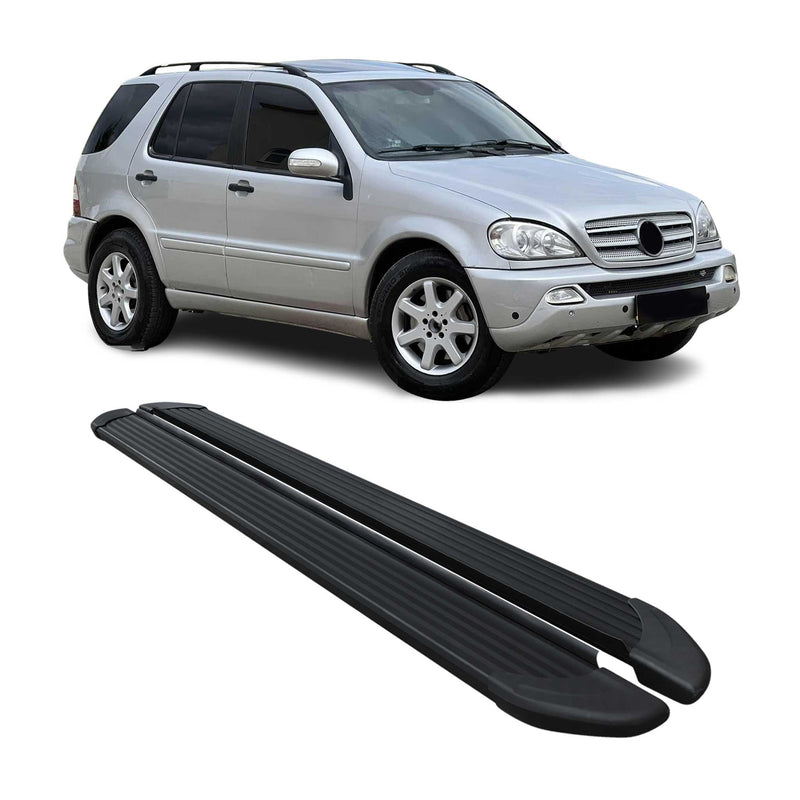 Marchepieds Latéraux pour Mercedes Classe M W163 1998-2005 Noir Aluminium 2Pcs