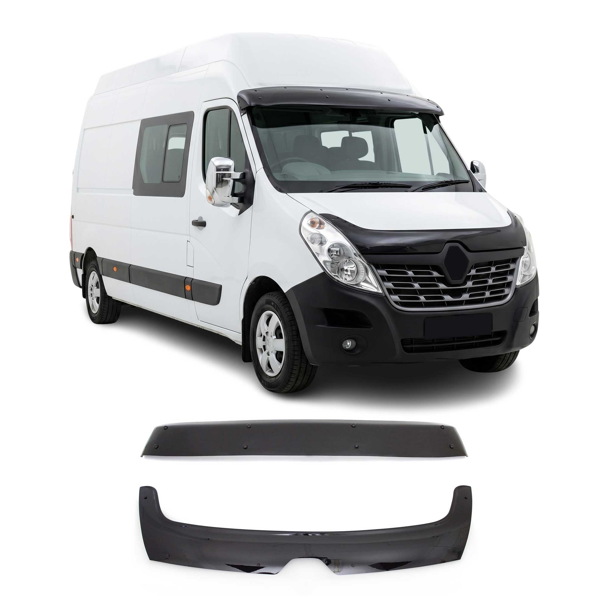 Set Déflecteur de Capot Visière Pare-brise pour Renault Master 2014-2020 2Pcs