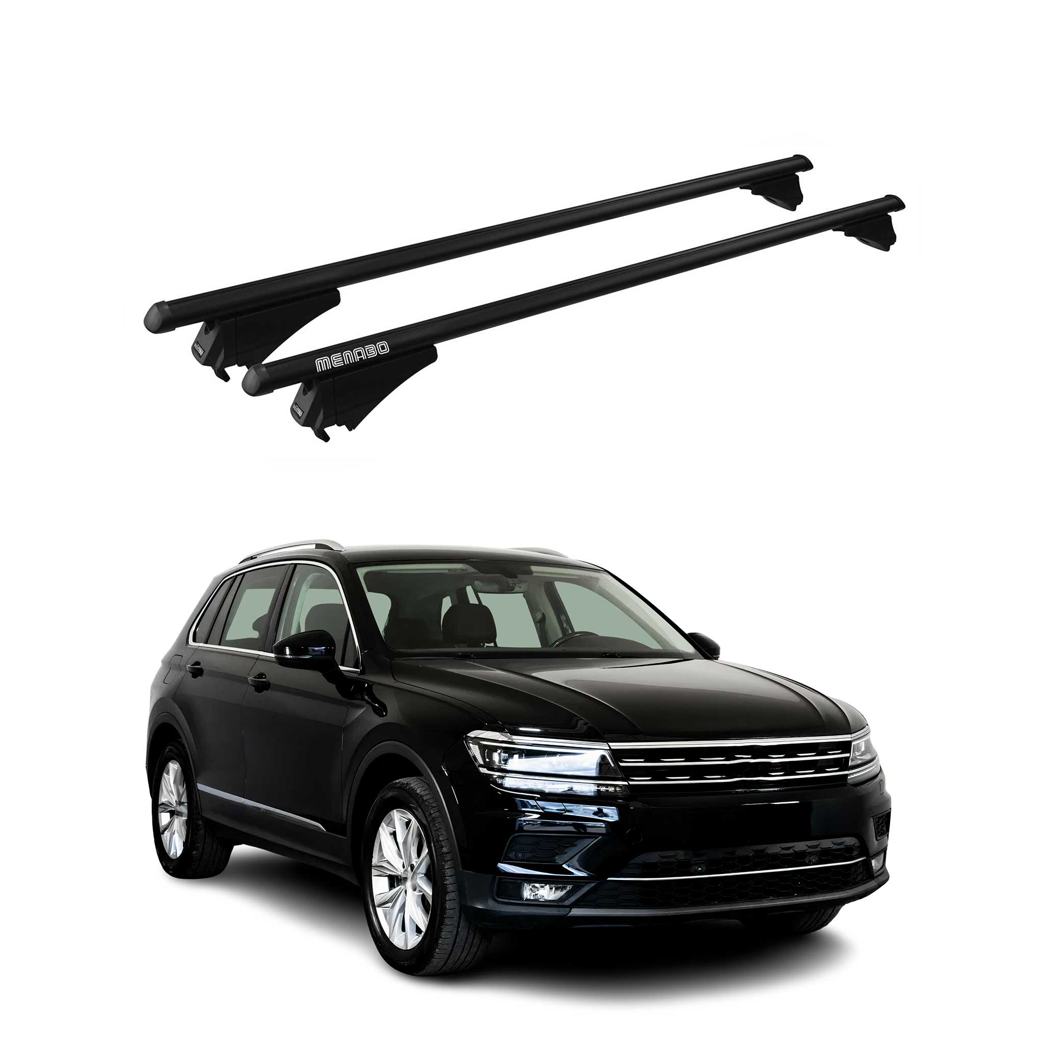Tiger Barres de toit transversales pour VW Tiguan II Allspace 2016-2020 Noir