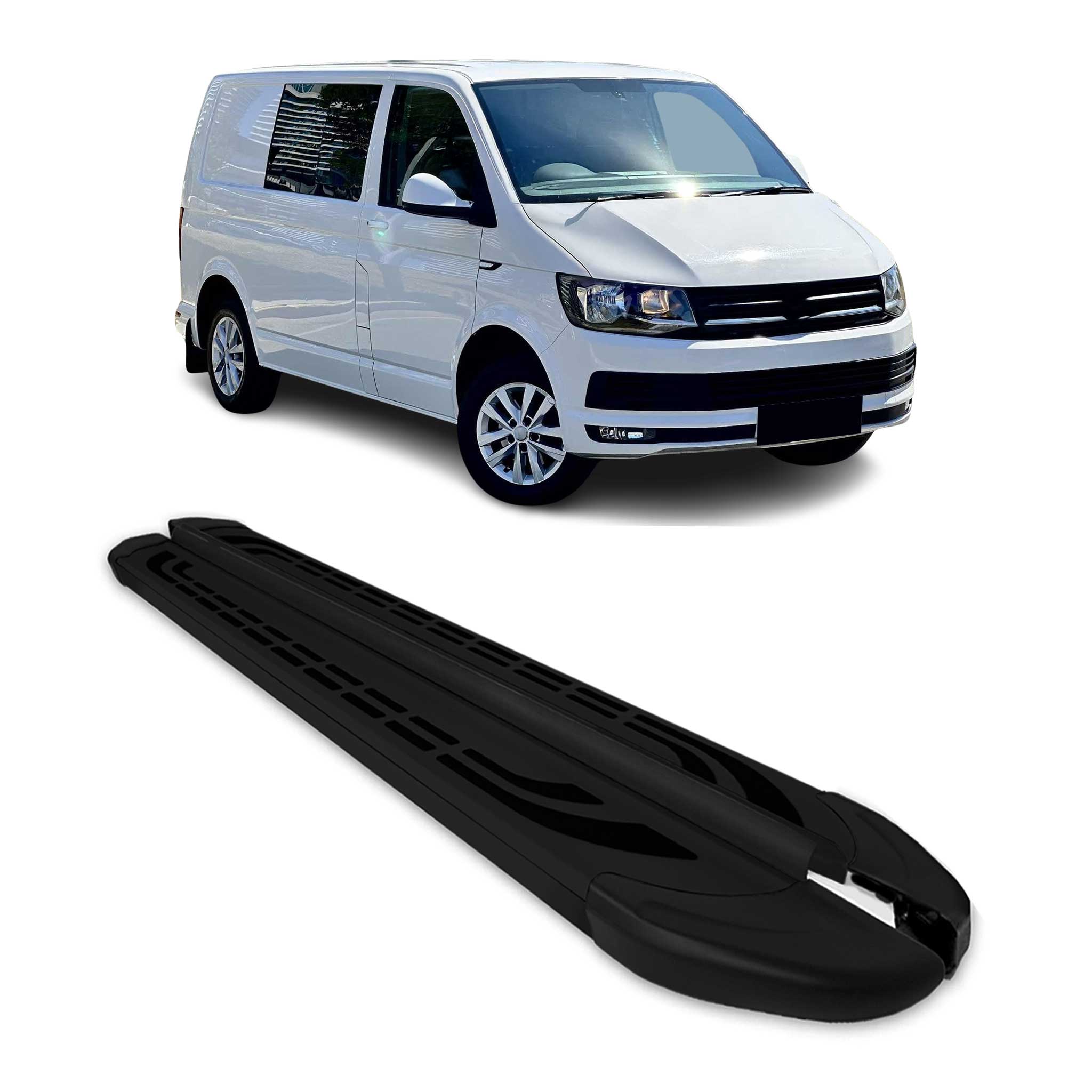 Marchepieds Latéraux pour VW T6 T6.1 Transporter 2015-2022 Alu Noir L1 Court 2x