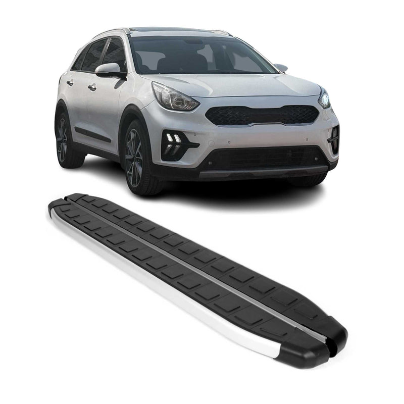 Marchepieds Latéraux pédale pour Kia Niro 2017-2024 Aluminium Noir Gris 2Pcs