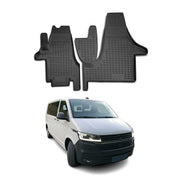 Tapis de Sol pour VW T6 T6.1 Transporter 2015-2024 1ère rangée Caoutchouc Noir
