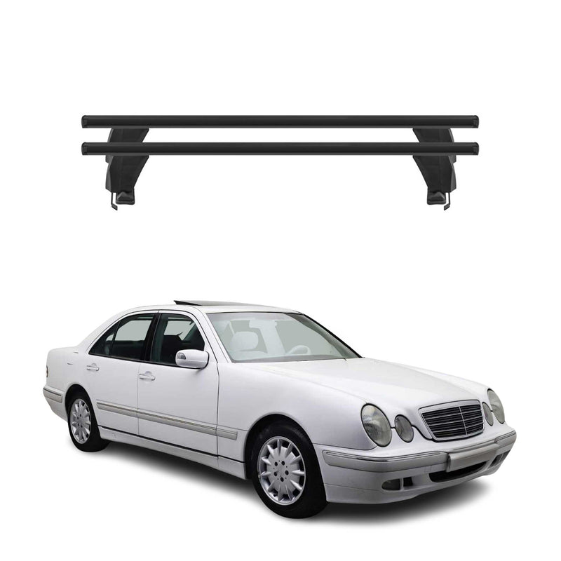 Menabo Barres de toit Transversales pour Mercedes Classe E W210 1995-2002 Noir