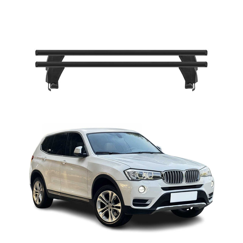 Menabo Barres de toit transversales pour BMW X3 F25 2010-2017 Alu Noir ABE