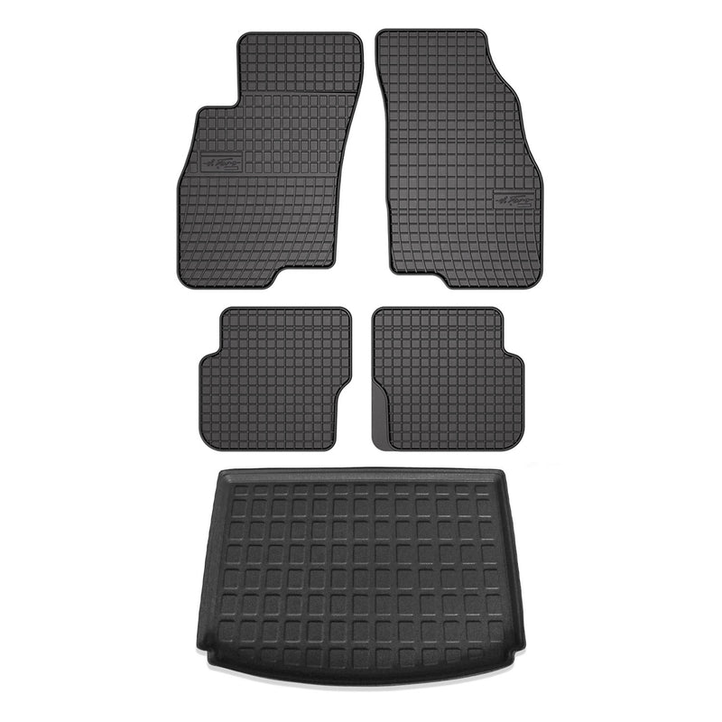 Kit Tapis de sol et coffre pour Fiat Grande Punto 2006-2010 TPE Noir