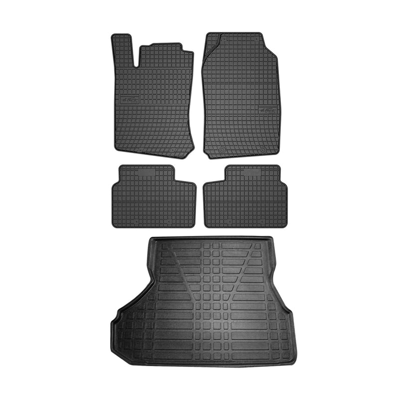 Kit Tapis de sol et coffre pour Opel Vectra B 1995-2002 TPE Noir