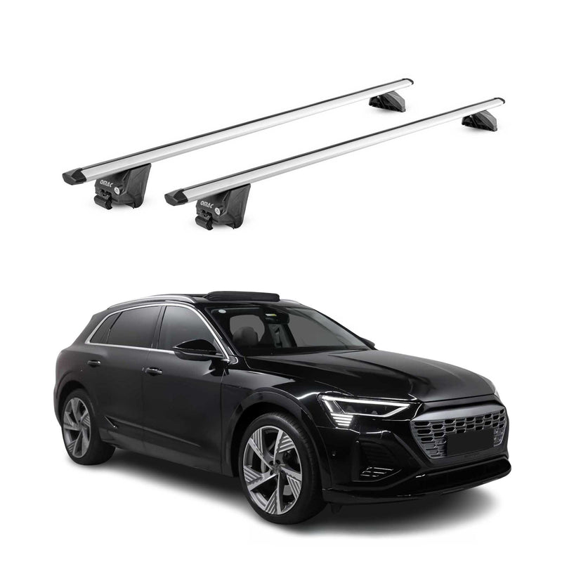 Barres de toit transversales pour Audi E-Tron 2019-2025 Alu Gris Argenté 2x ABE