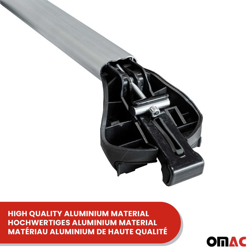 Barres de toit ajustables transversales pour Mazda CX-80 2024-2025 Alu 2x ABE