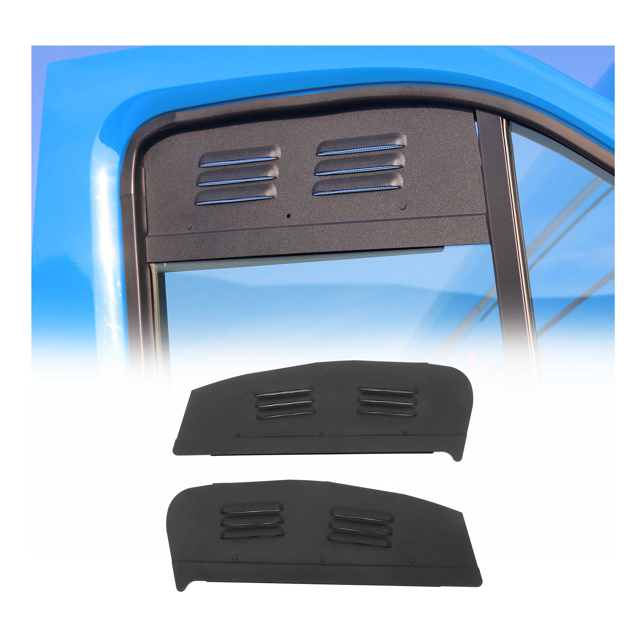 Grille d'aération de Fenêtre pour Fiat Talento 2016-2020 Noir 2x