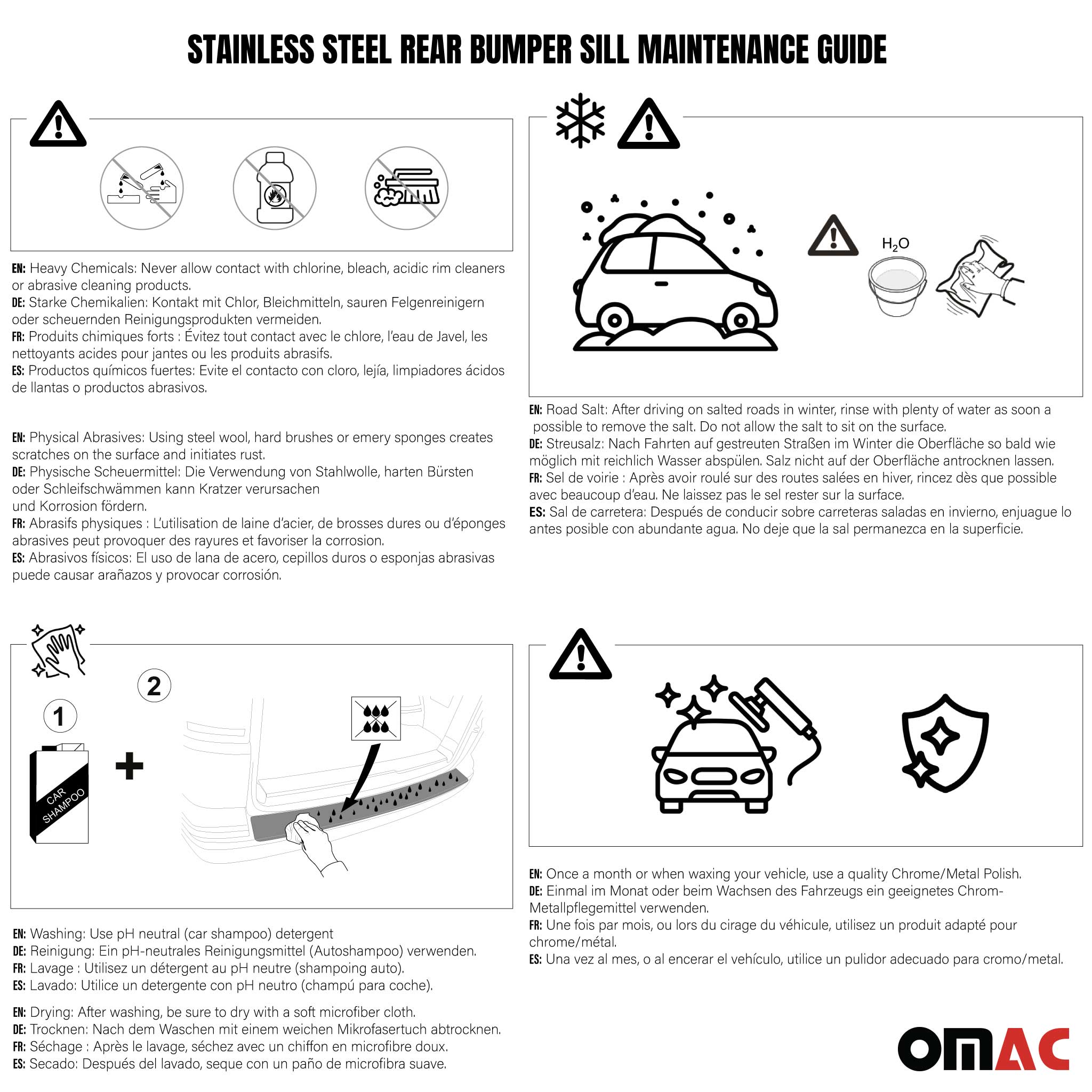 Protection Seuil de Pare-chocs Arriére Pour Honda Civic Berline 2016-2021 Brossé