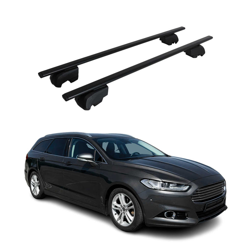 Barres de toit Transversales pour Ford Mondeo Wagon 2014-22 Fer Noir ABE