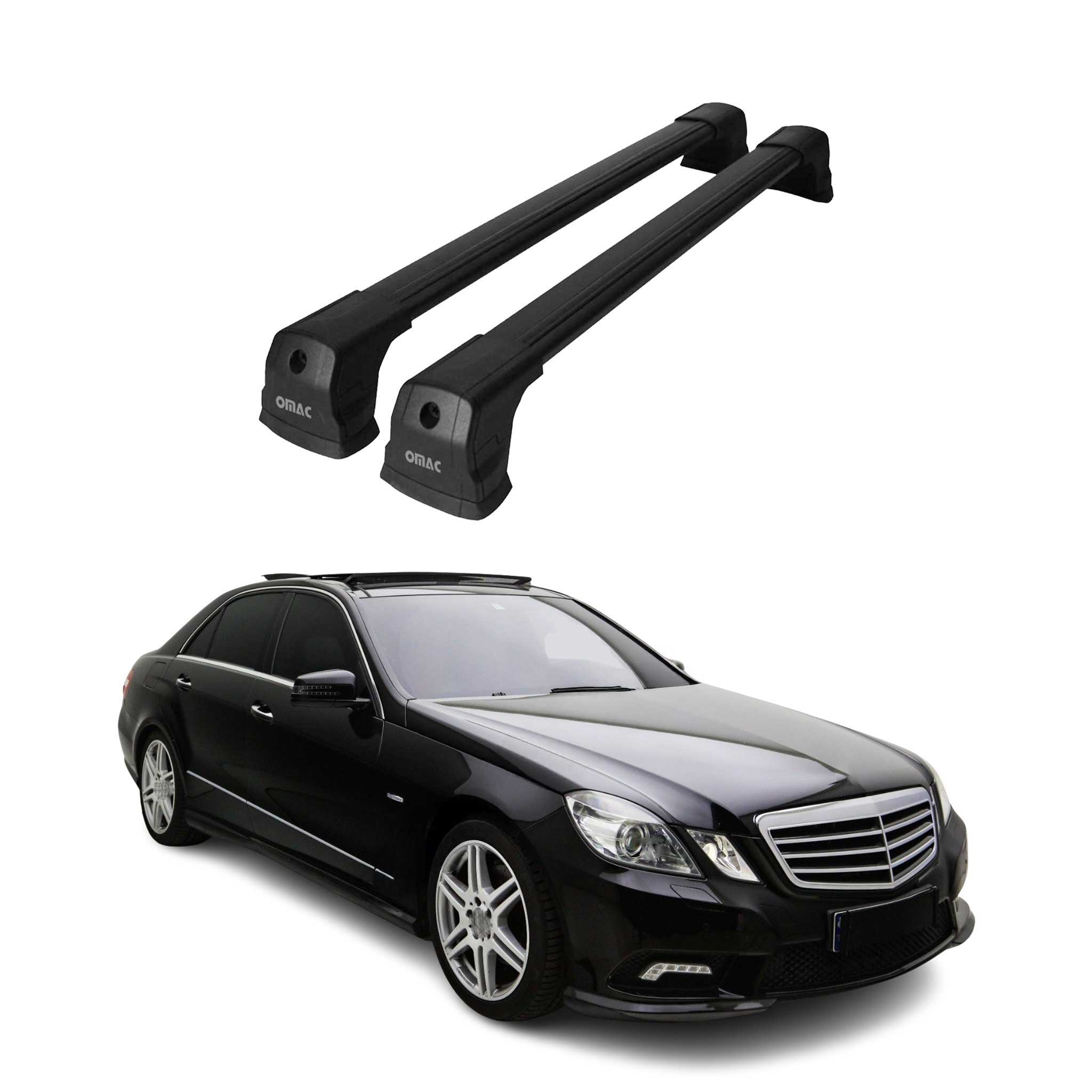Barres de toit transversales pour Mercedes Classe E W212 Berline 2010-2016 Noir