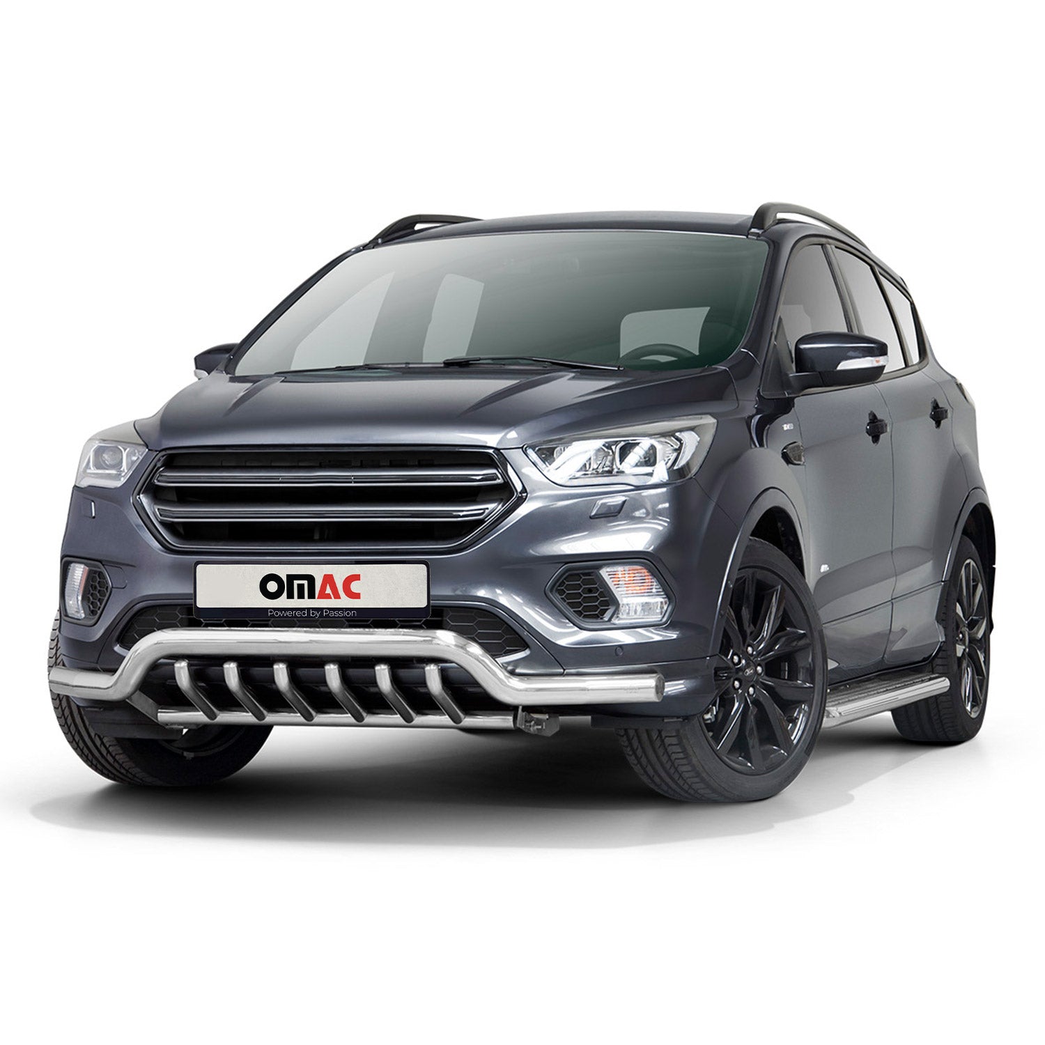 Pare-Buffle Avant Pour Ford Kuga II 2017-2019 Facelift Argent Acier Inoxydable