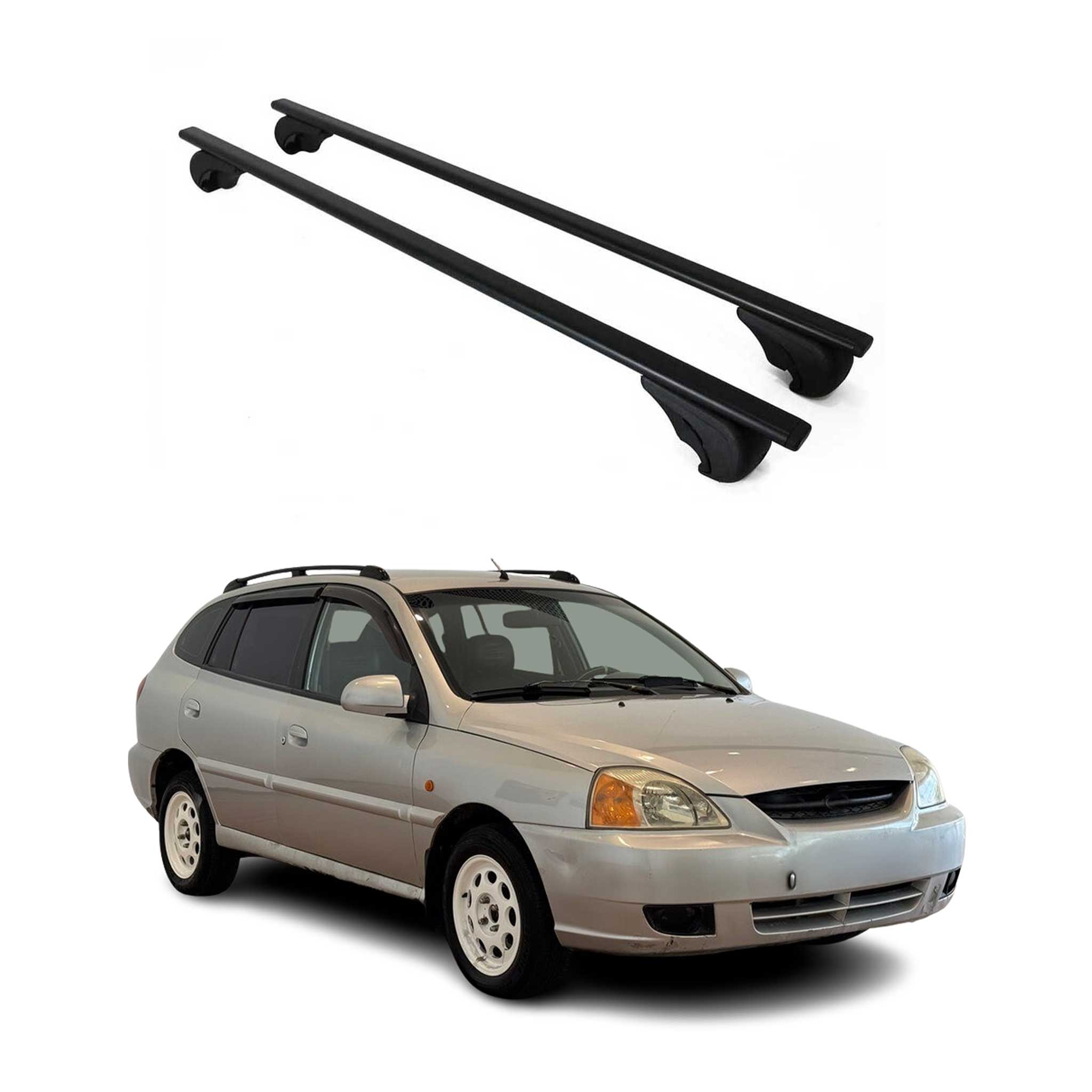 Barres de toit Transversales pour Kia Rio 2002-2005 Break Fer Noir