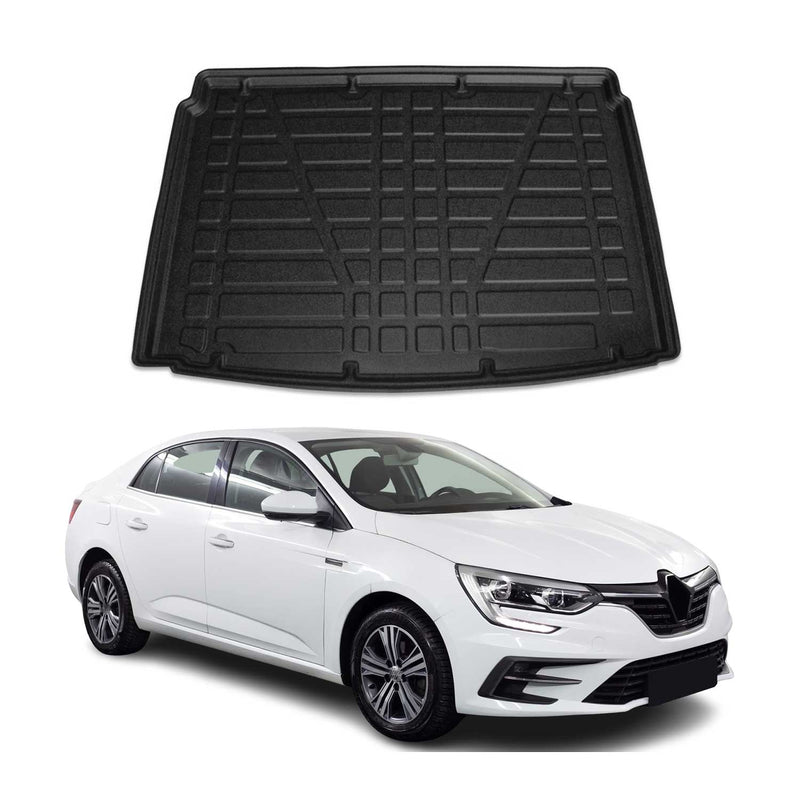 Tapis de Coffre pour Renault Megane 2016-2022 Berline HB en TPE Noir 1x