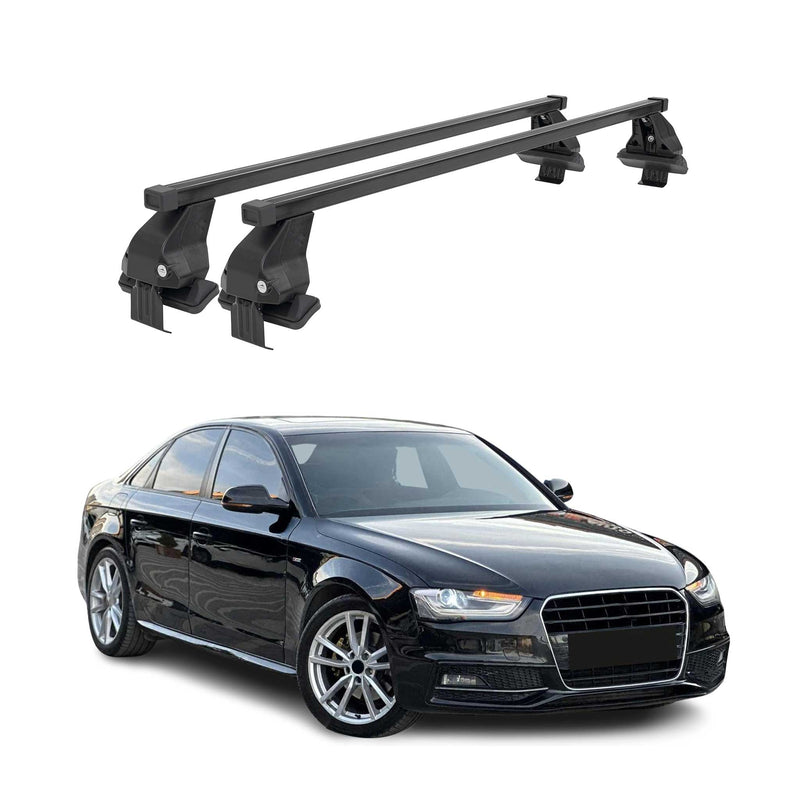 Barres de toit transversales Menabo pour Audi A4 B8 Berline 2012-2015 FL Noir