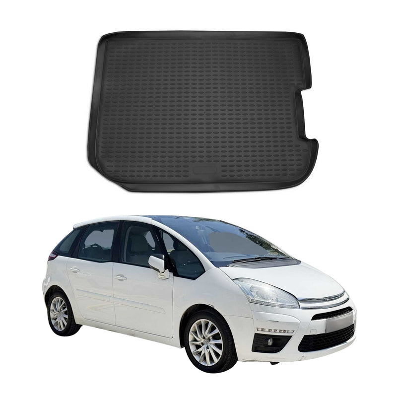 Tapis de Coffre pour Citroen C4 Picasso 2006-2013 Noir TPE