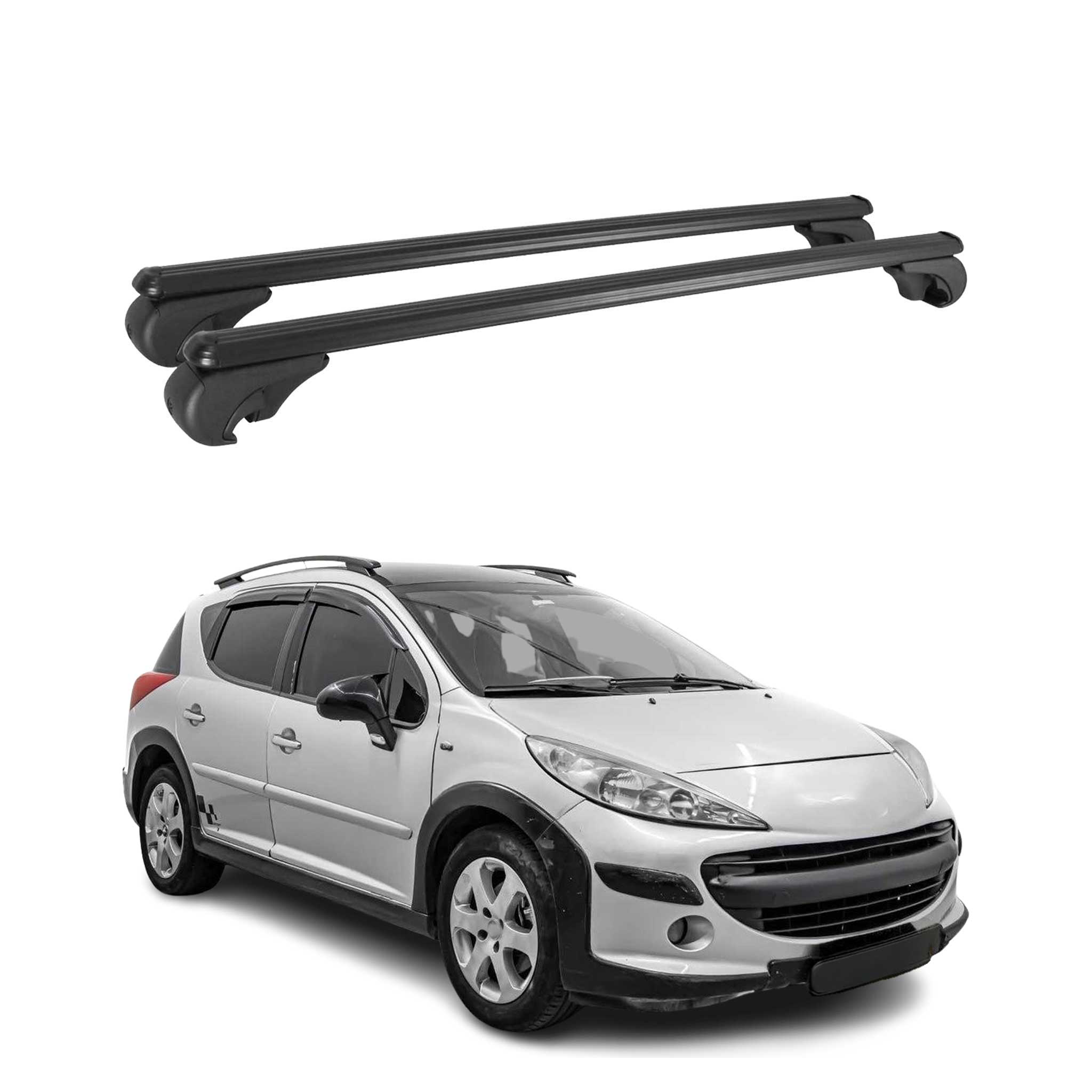 Barres de toit Transversales pour Peugeot 207 Break 2007-2013 Aluminium Noir
