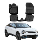 OMAC Tapis de sol pour Citroën ë-C4 2020-2026 en caoutchouc TPE Noir 4Pcs