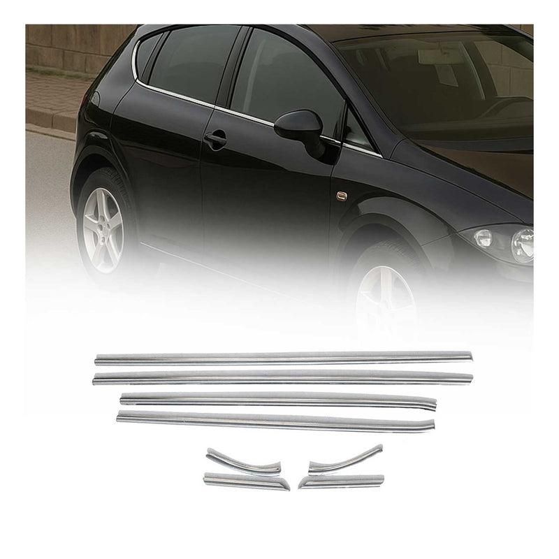 Baguettes pour contour Latérales pour Seat Leon 2005-2012 en acier inox chrome