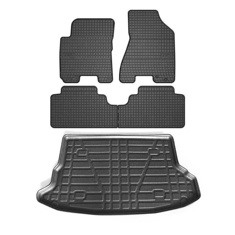 Kit Tapis de sol et coffre pour Hyundai Tucson 2004-2010 TPE Noir