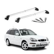 Barres de toit pour Daewoo Nubira Break 1997-2003 Alu Gris Argenté 2 pièces ABE