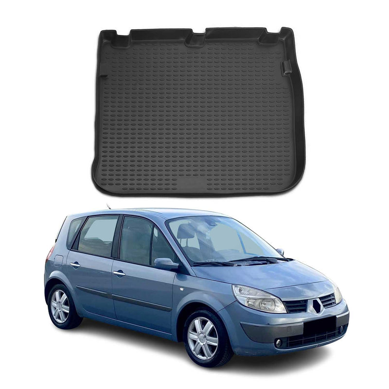 Tapis de Coffre pour Renault Scenic 2003-2010 TPE Noir