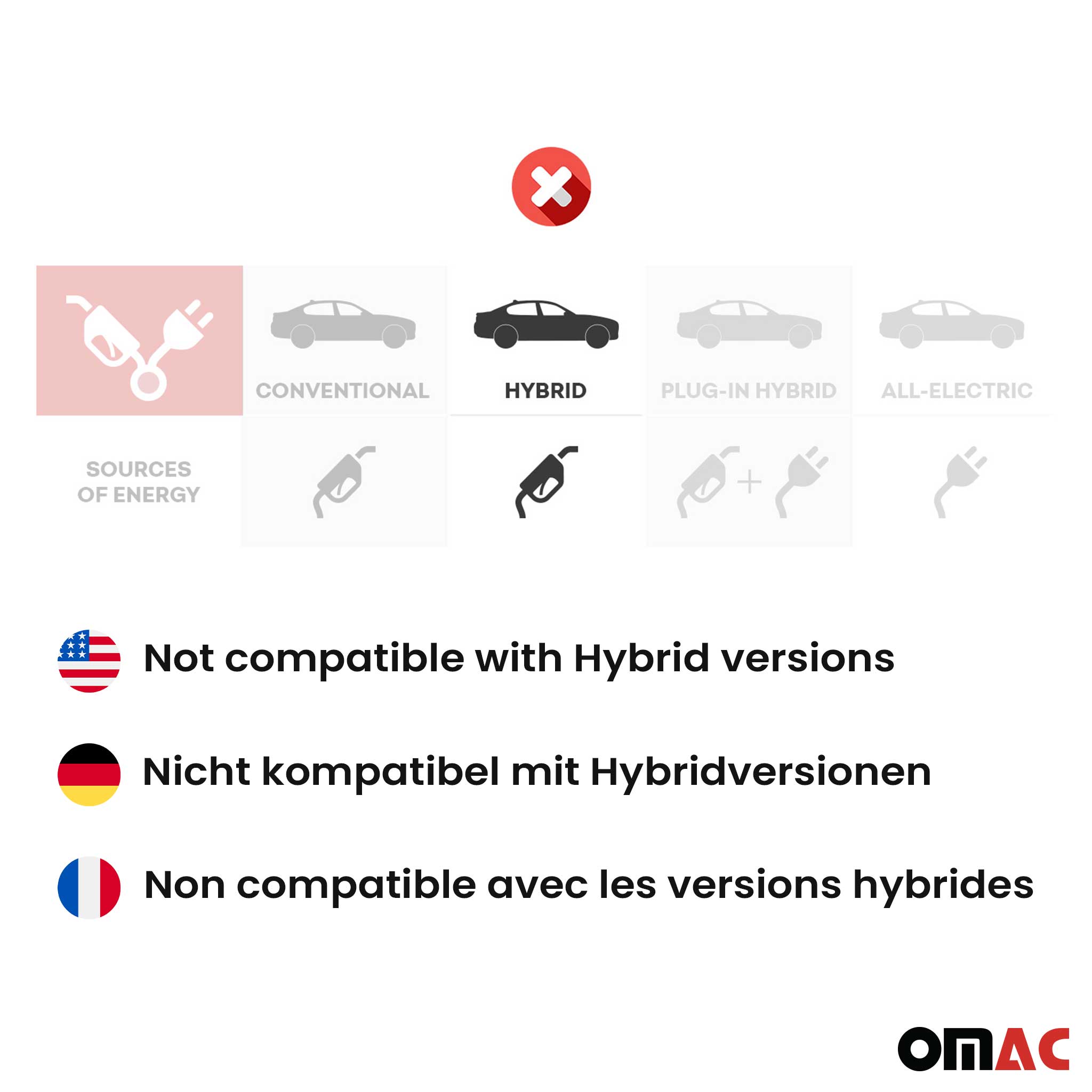 OMAC Tapis de sol pour Toyota RAV4 IV XA40 2013-2018 en caoutchouc Noir 4 Pcs