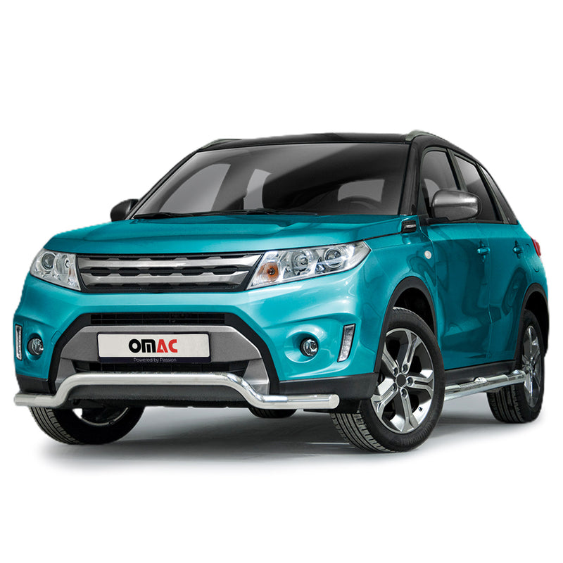 Pare-Buffle Avant Pour Suzuki Vitara 2015-2018 en Acier Inoxy Argent