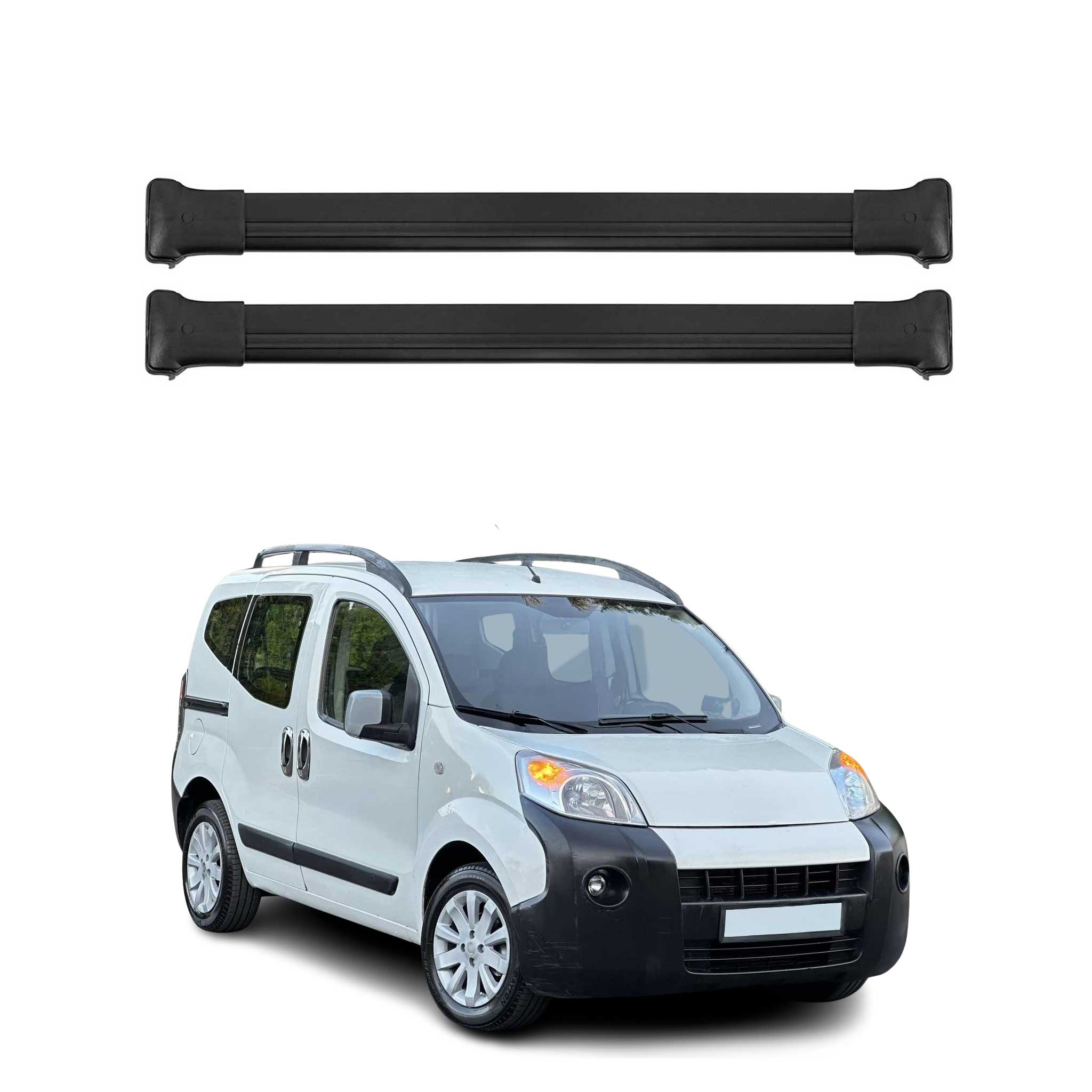 Barres de toit transversale pour Citroen Nemo 2008-2016 en Aluminium Noir 2Pcs