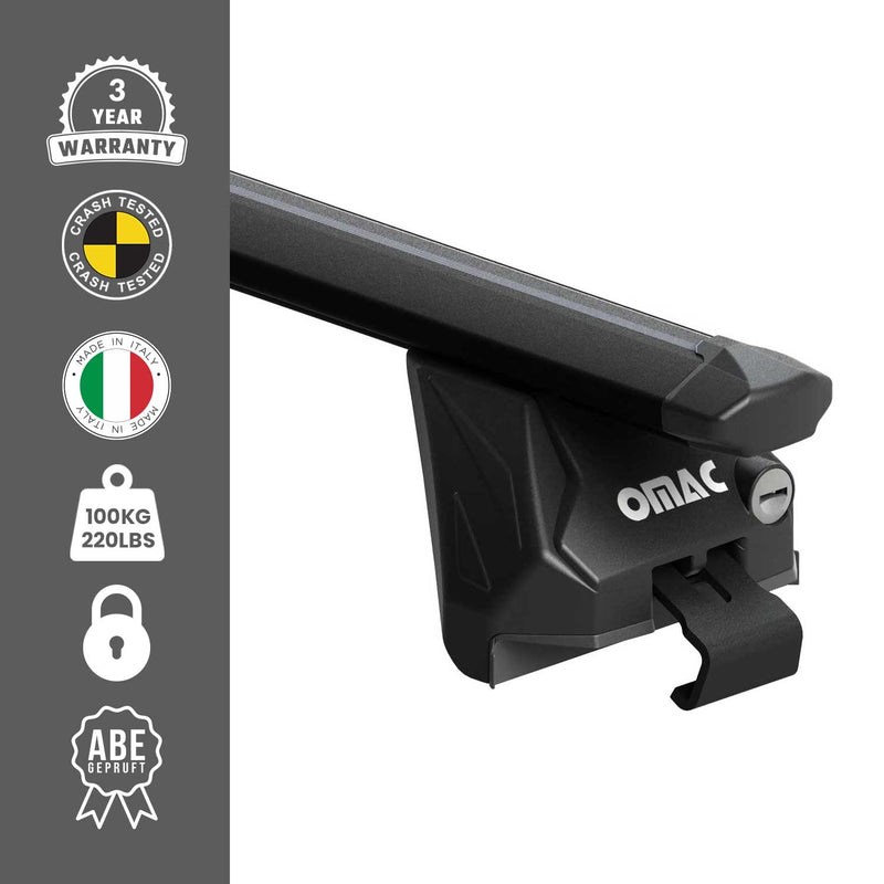 Barres de toit transversales pour Seat Leon SW 2014-2025 Alu Noir 2 pièces ABE