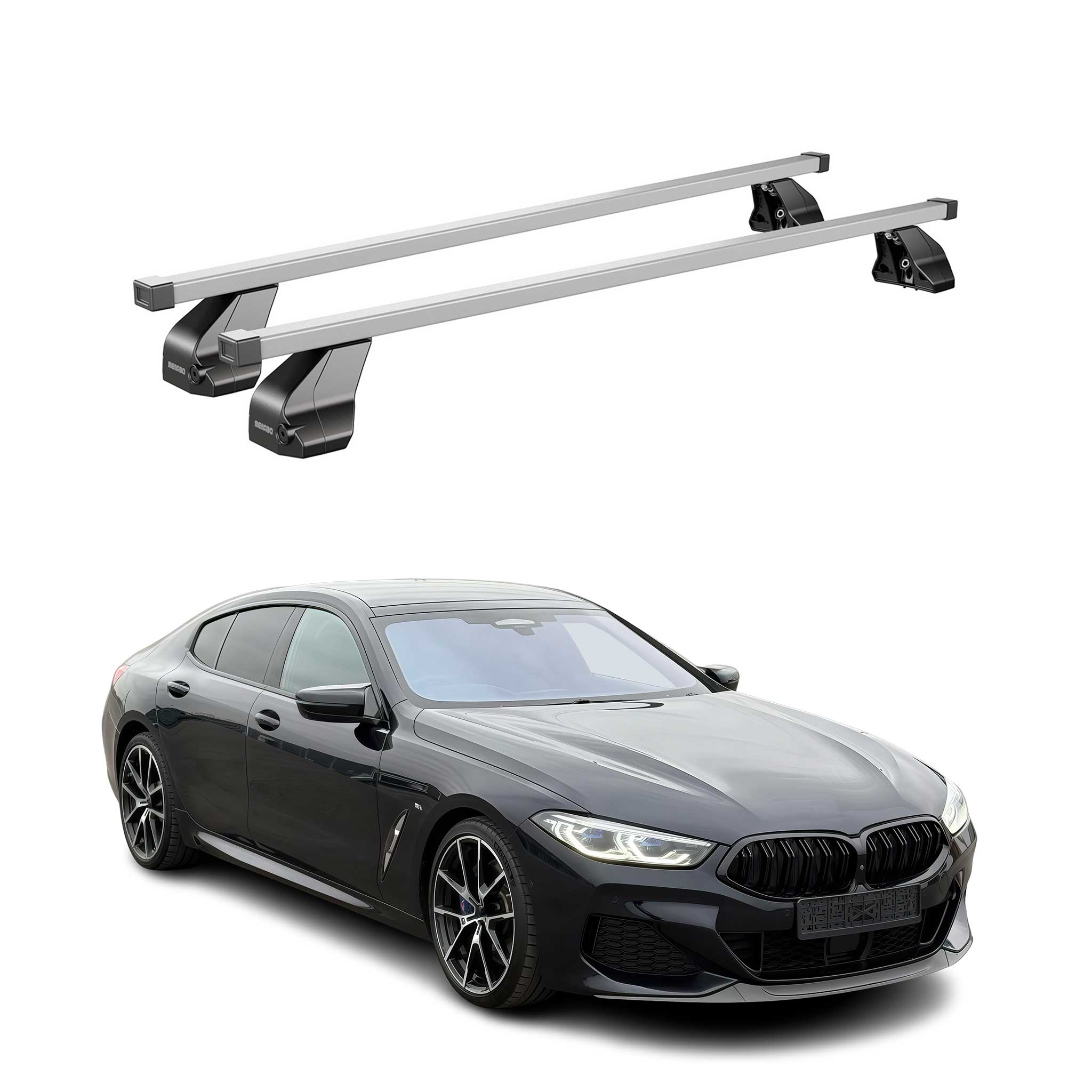 Barres transversales Menabo pour BMW Série 8 G16 2019-2024 / G15 2018-2024 Gris