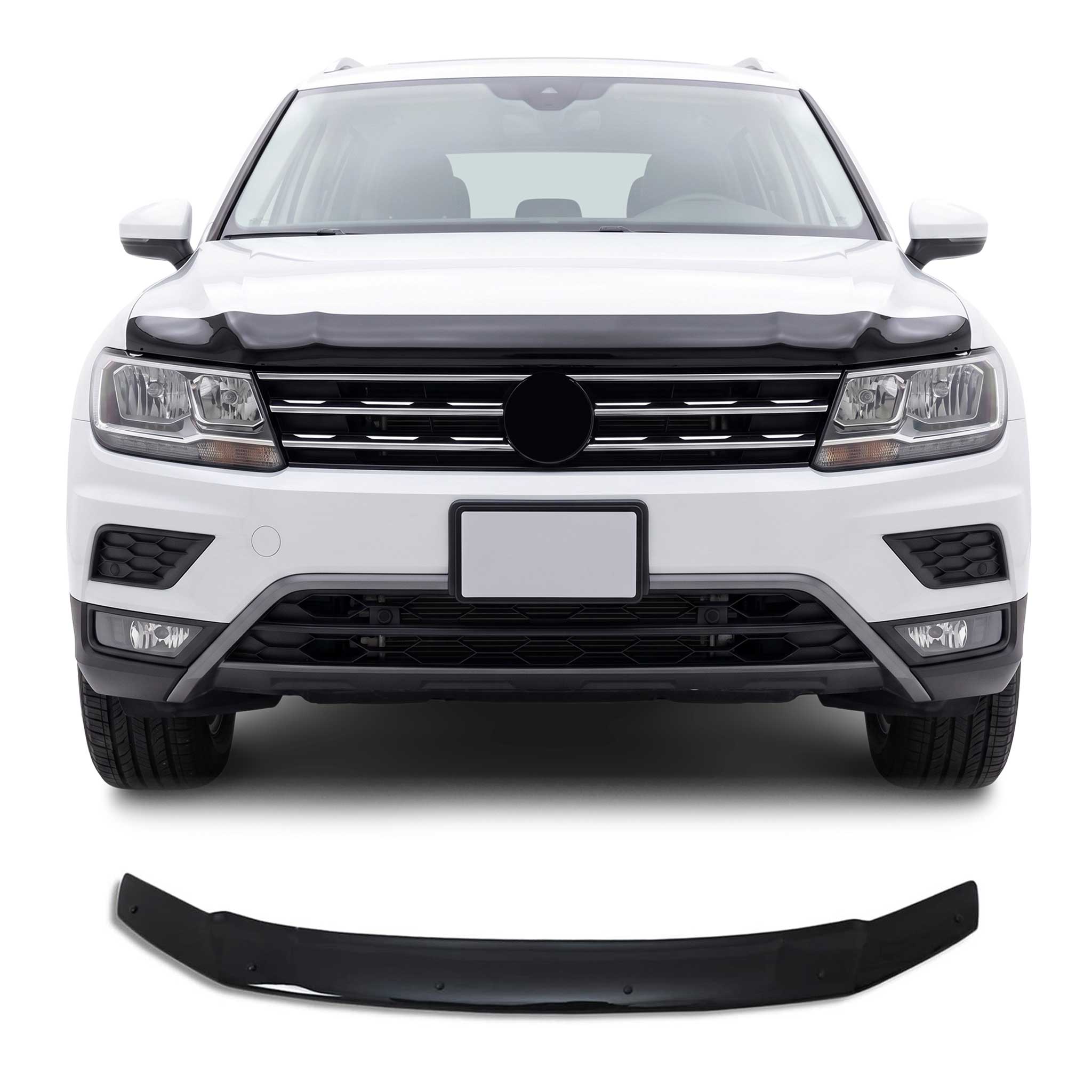 Deflecteurs d'air capot de voiture pour VW Tiguan mk2 2016-2024 Acrylique Noir