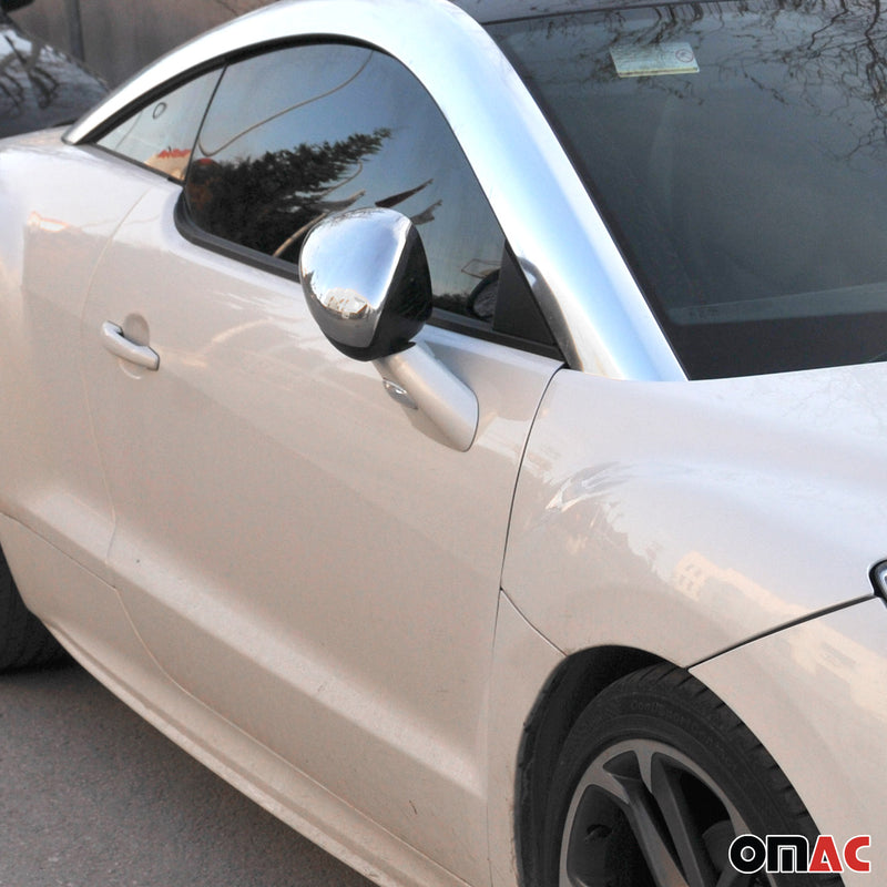 Coques de Rétroviseurs pour Opel Crossland X 2017-2021 en Acier Chromé Argent