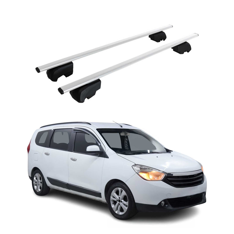 Barres de toit Transversales pour Dacia Lodgy 2012-2023 Fer Argent ABE