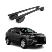 Barres de toit Transversales pour Suzuki SX4 S-Cross III 2021-2026 Alu Noir 2Pcs