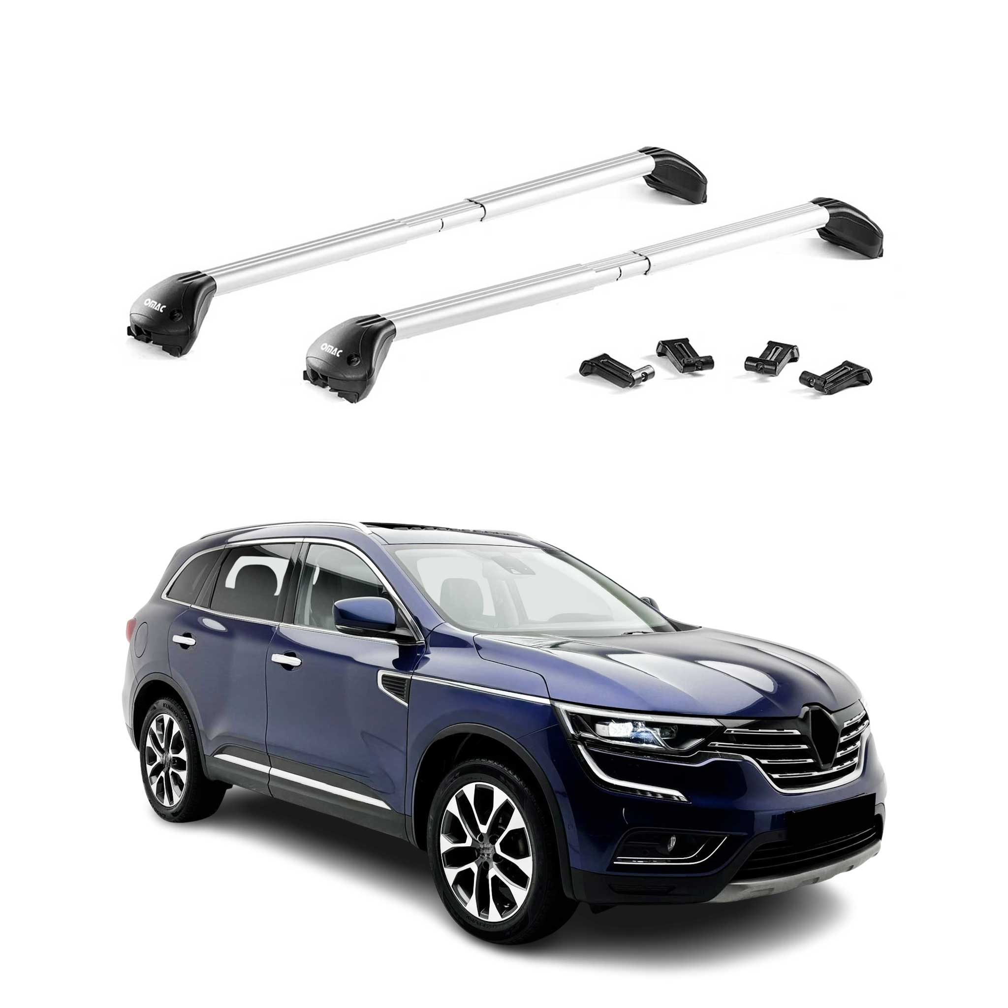 Barres de toit transversales pour Renault Koleos II 2016-2024 Alu Gris 2Pcs ABE