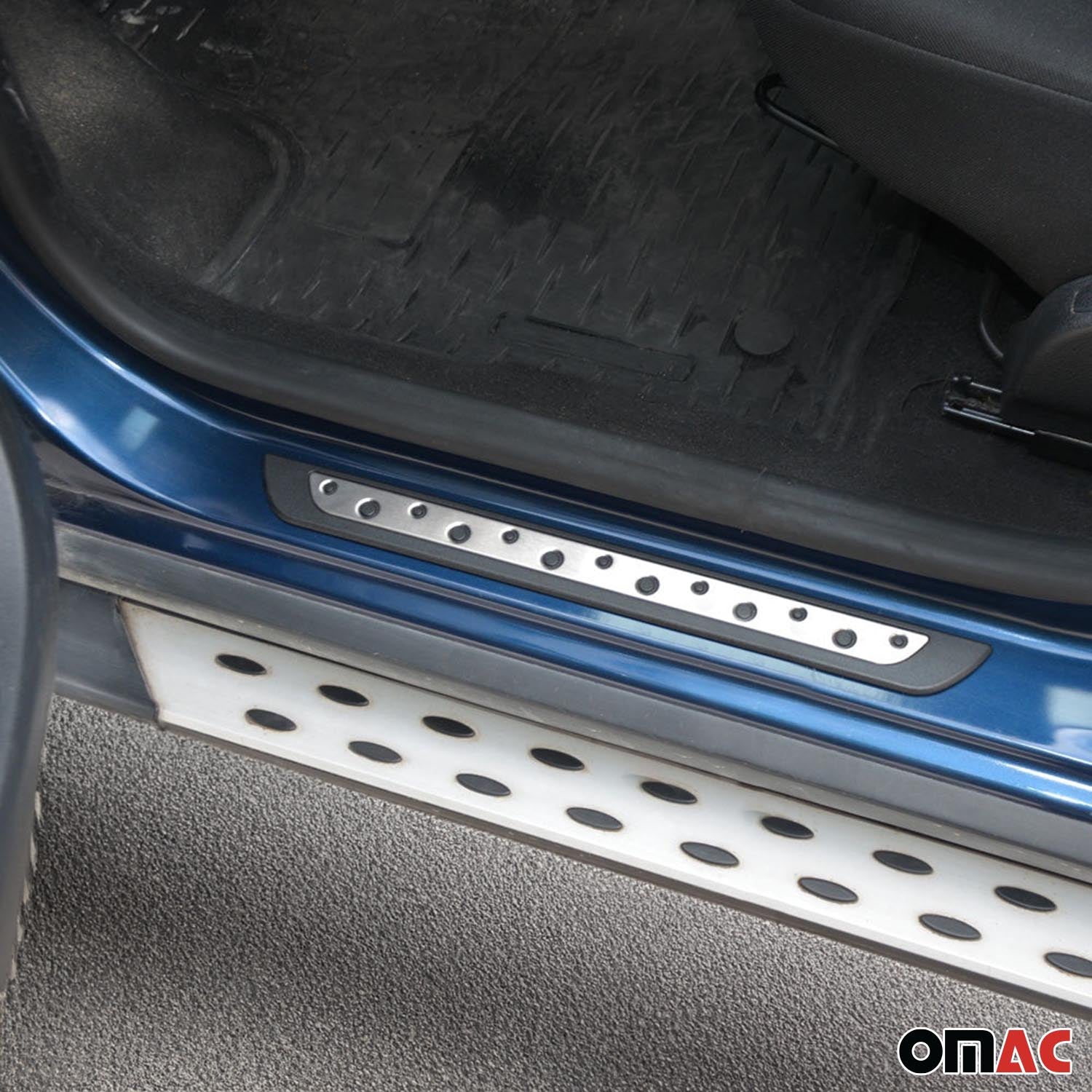 Couverture de Seuil de porte pour VW Caddy 2003-2026 acier inox chromé + Abs 4x