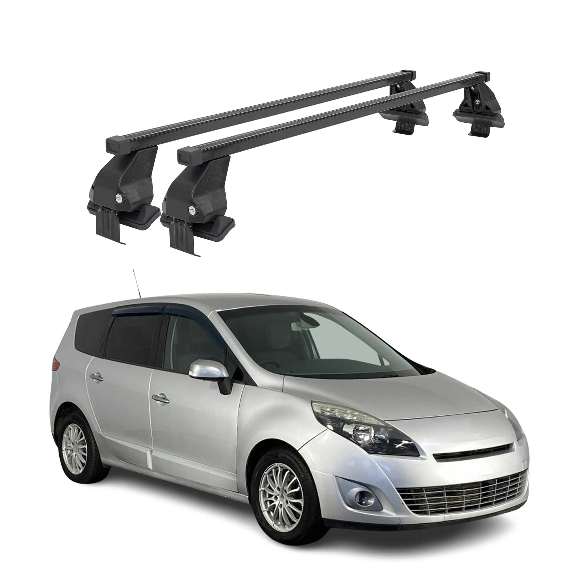 Barres Transversales Menabo pour Renault Scenic III 2009-2013 Noir