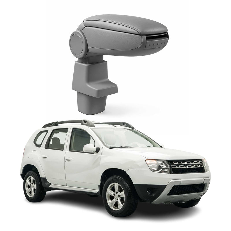 Accoudoir central pour Dacia Duster 2010-2017 Vinyl Abs Gris Simili-cuir