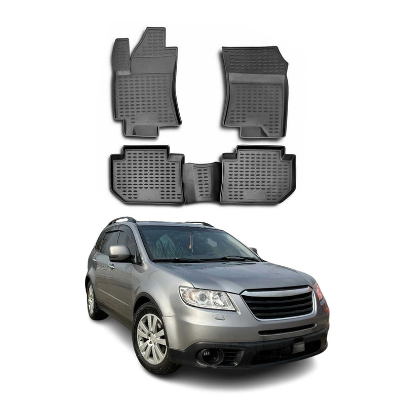 Tapis de sol pour Subaru Tribeca 2008-2014 en caoutchouc TPE 3D Noir 4Pcs