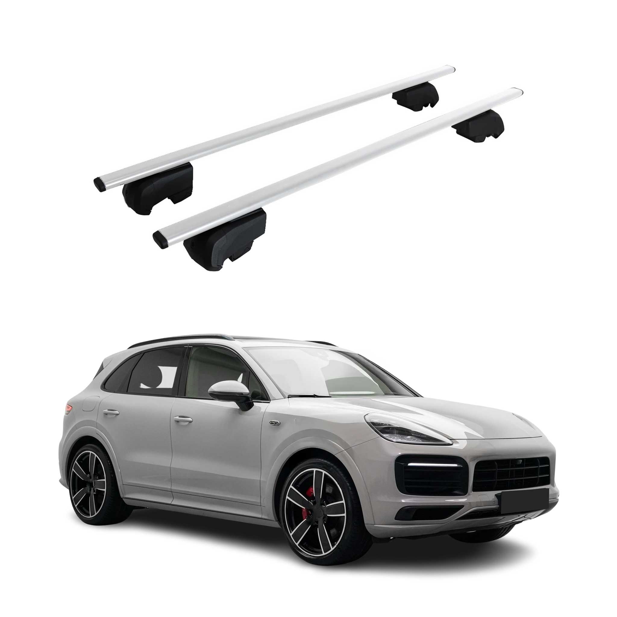 Barres de toit Transversales pour Porsche Cayenne 2019-2026 ABE Gris
