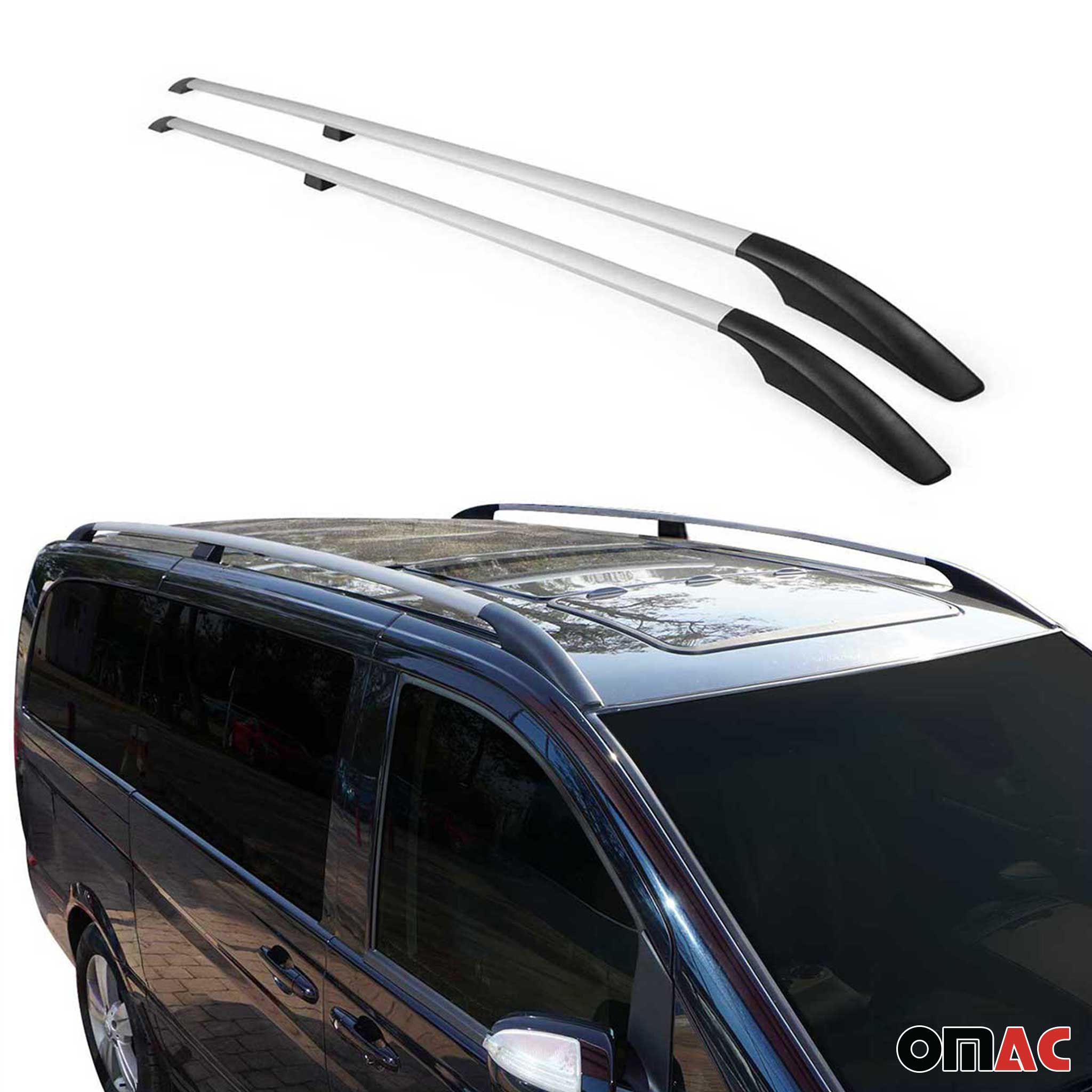 Barres de toit longitudinales pour VW Caddy 2003-2020 L1 Aluminium Gris