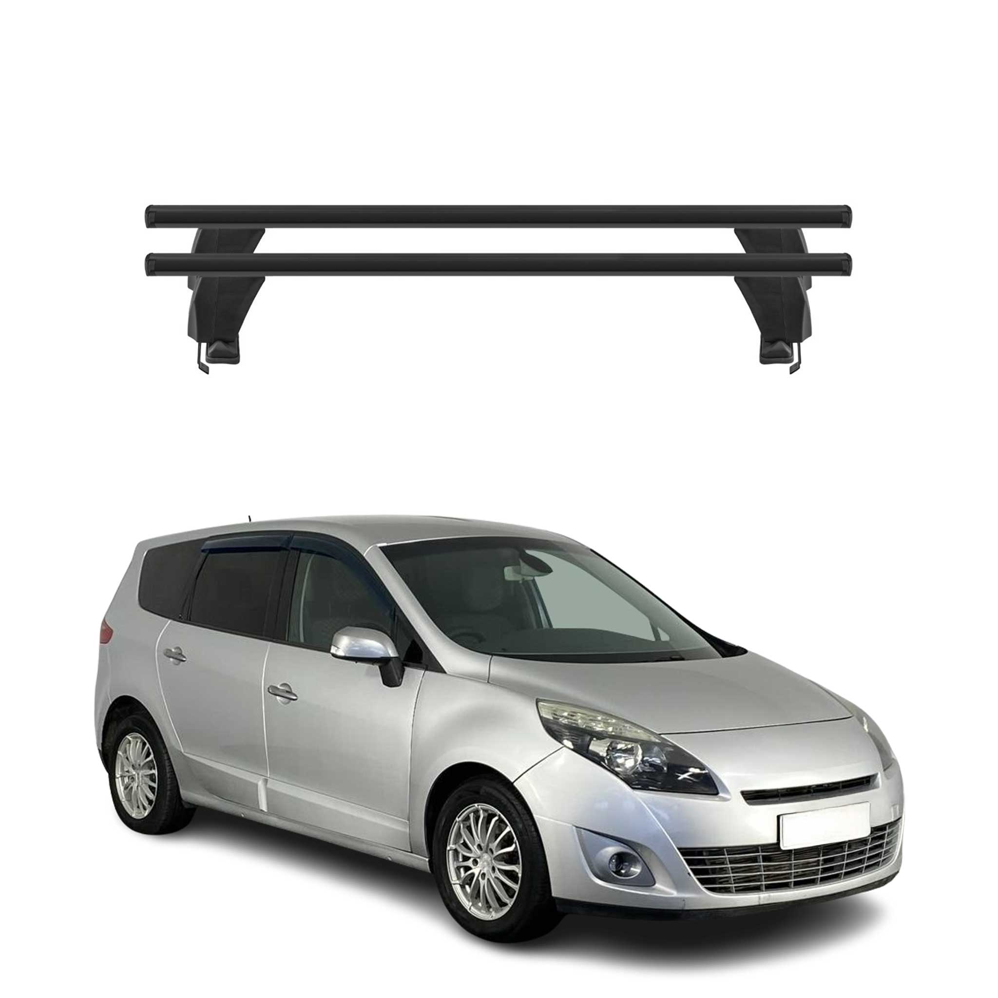 Barres de toit Transversales pour Renault Grand Scenic III 2009-2013 Noir 2x
