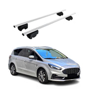 Barres de toit Transversales pour Ford S-Max 2015-2023 Fer Argent ABE